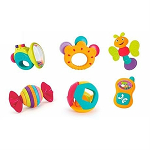 اسباب بازی نوزادی جغجغه دندانگیر رنگارنگ 6 عددی هولی تویز Hola Toys مدل 939A _اسباب بازی نوزادی